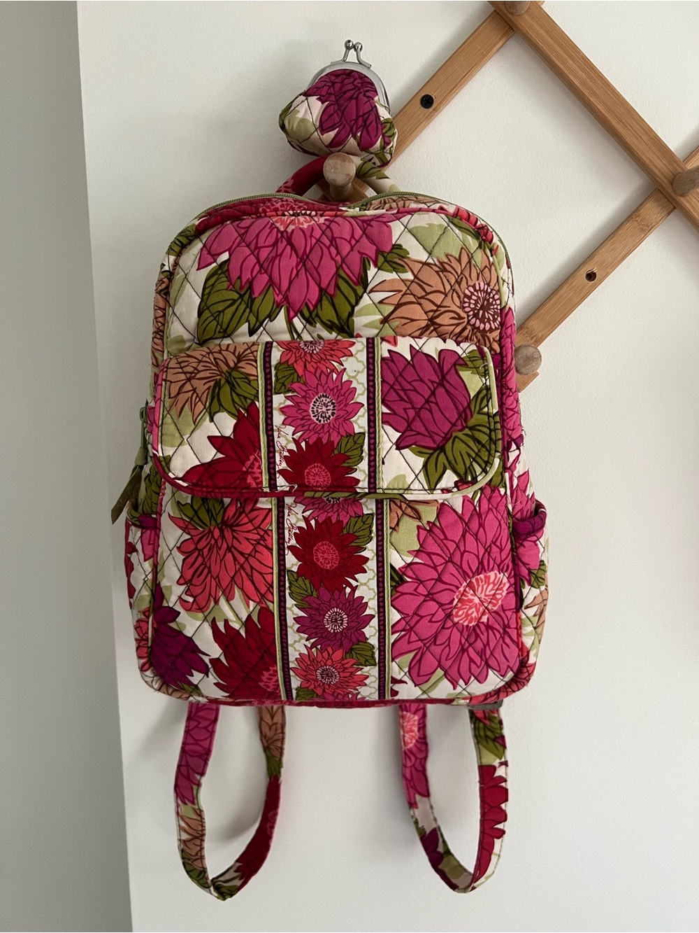 Vera Bradley Hello Dahlia! Backpack & Kisslock Coin Purse